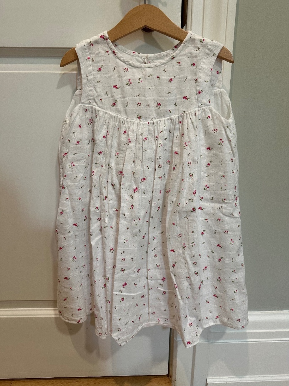 Bonpoint Ivory Pink Floral Sleeveless Dress 6A Unworn